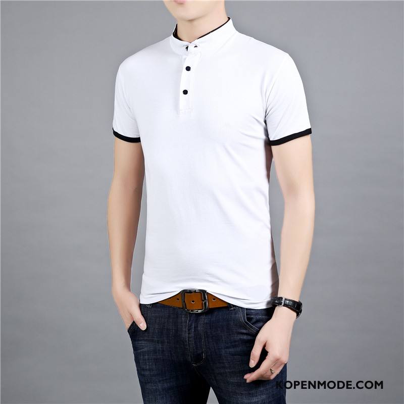 Polo Heren Stad Slim Fit Trend Donkerblauw