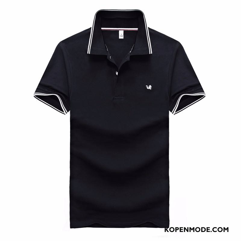 Polo Heren Zomer T-shirts Korte Mouw Mannen Losse Revers Effen Kleur Grijs