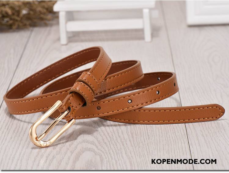 Riemen Dames Zomer Echt Leer Decoratie Fijne Vrouwen Speciale Beige