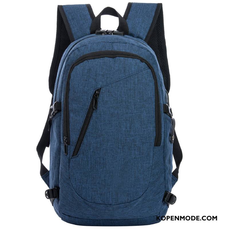 Rugzak Heren Diefstal Casual Mode Outdoor Mannen Schooltas Blauw