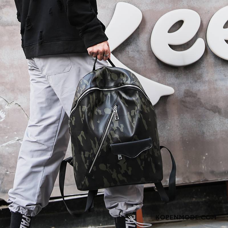 Rugzak Heren Reizen Student Groot Computer Tas Mannen Mode Camouflage Zwart