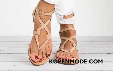 Sandalen Dames Bandjes Plat Grote Maten Zomer 2018 Sandaal Roze Rood