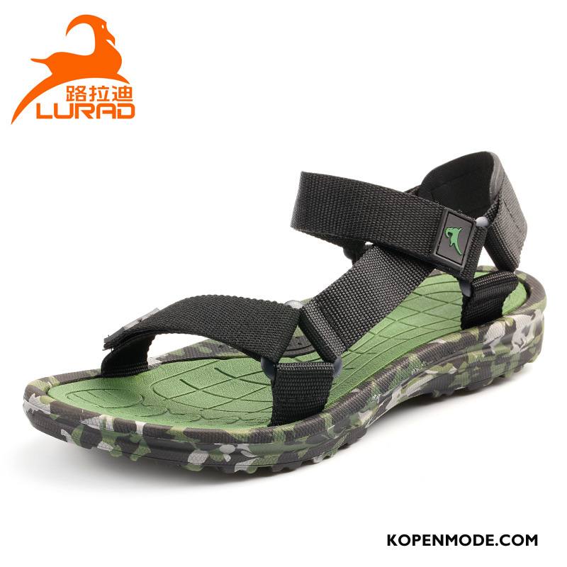 Sandalen Heren Ademende Zomer Mannen Pantoffels Slip On Schoenen Camouflage Zandkleur Zwart