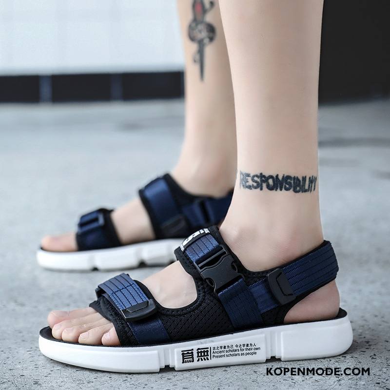 Sandalen Heren Bovenkleding Casual Pantoffels Antislip Trend Jeugd Zandkleur Zwart