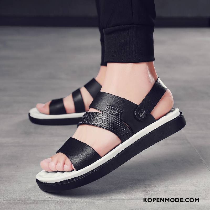 Sandalen Heren Jeugd Casual Alle Wedstrijden Chauffeurs Schoenen Trend Zachte Zolen Zandkleur Zwart