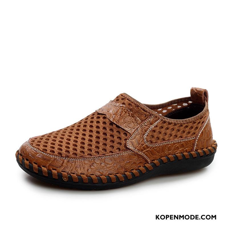 Sandalen Heren Maas Mannen Schoenen Kant Sandaal Ademende Zandkleur Groen