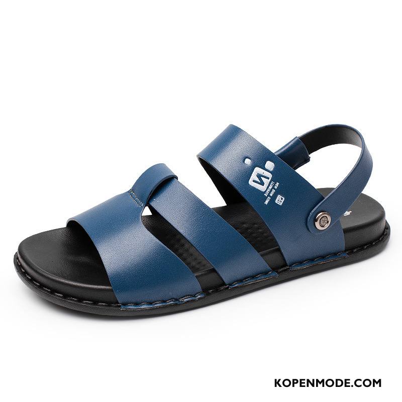 Sandalen Heren Mannen Bedrijf Sandaal Mode Ademende Antislip Blauw