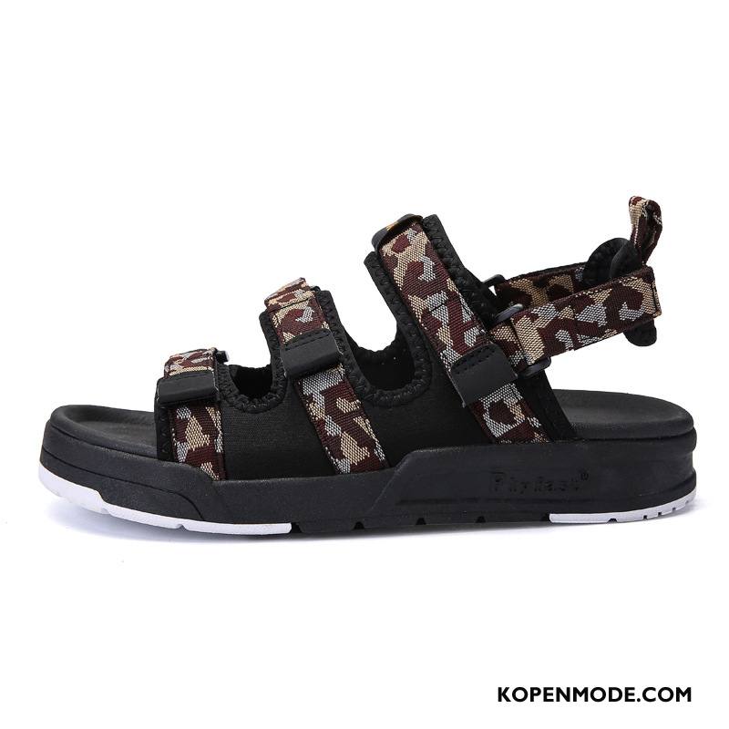 Sandalen Heren Mannen Casual Brits Schoenen Sandaal Zomer Camouflage Zwart