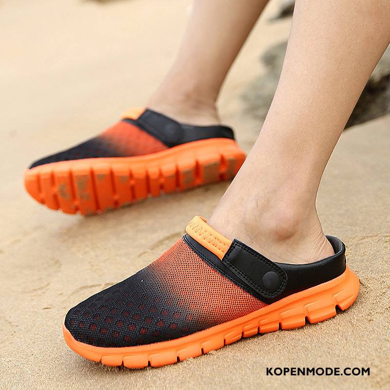 Sandalen Heren Pantoffels Sandaal Grote Maten Trend Mannen Lovers Oranje Zandkleur