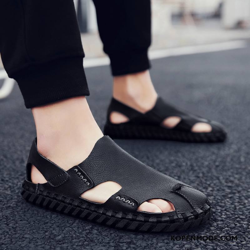 Sandalen Heren Pantoffels Trend Mannen Alle Wedstrijden Zomer Zachte Zolen Zandkleur Rood Zwart