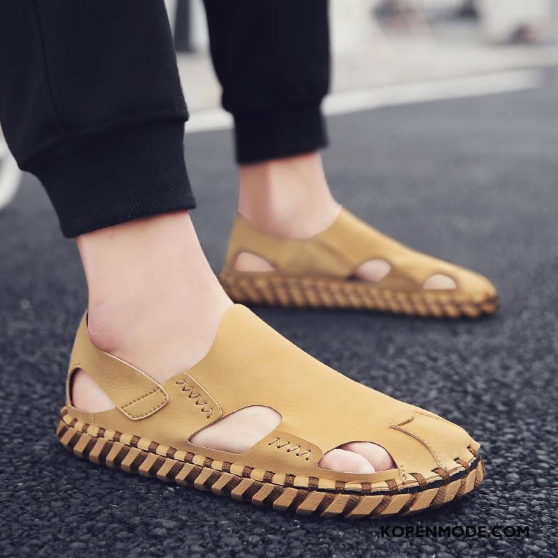 Sandalen Heren Pantoffels Trend Mannen Alle Wedstrijden Zomer Zachte Zolen Zandkleur Rood Zwart