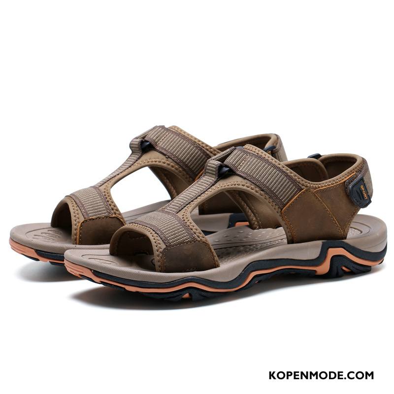 Sandalen Heren Schoenen Outdoor Antislip Zomer 2018 Pantoffels Zandkleur Grijs