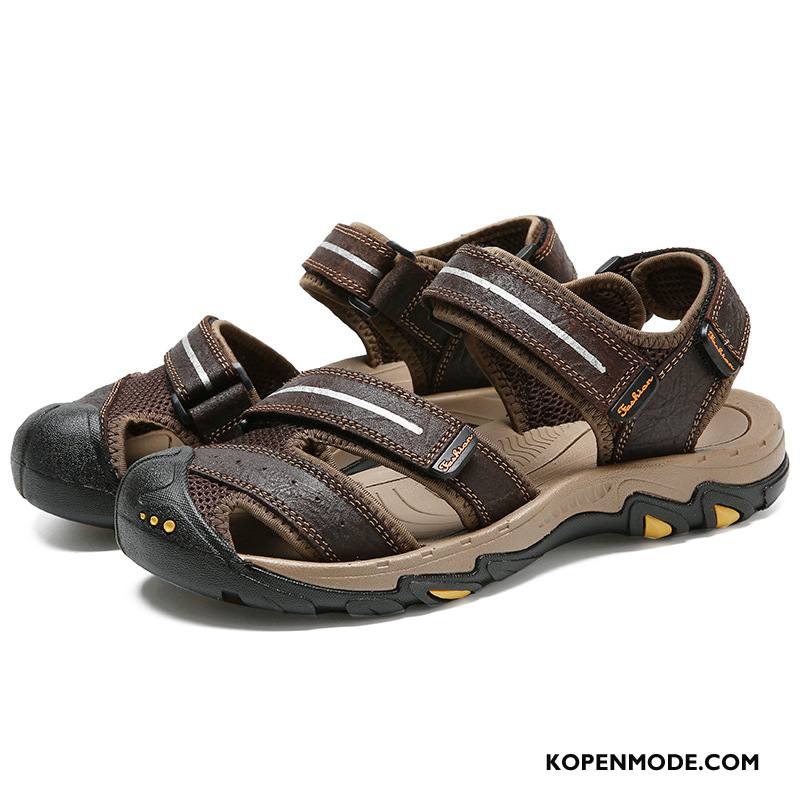 Sandalen Heren Schoenen Outdoor Antislip Zomer 2018 Pantoffels Zandkleur Grijs