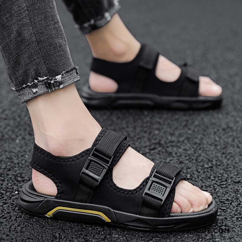 Sandalen Heren Trend Zomer Tiener Antislip Alle Wedstrijden Ademende Zandkleur Zwart