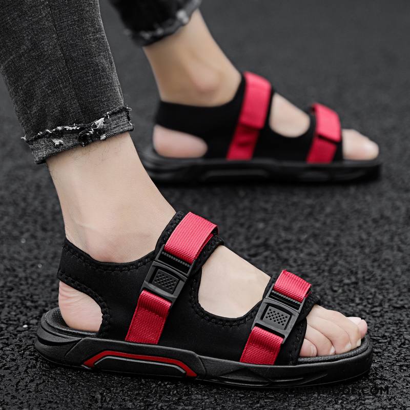 Sandalen Heren Trend Zomer Tiener Antislip Alle Wedstrijden Ademende Zandkleur Zwart