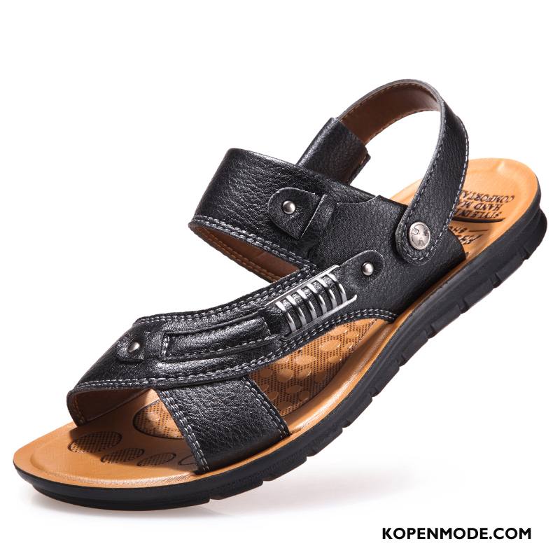 Sandalen Heren Zachte Zolen Sandaal Schoenen Zomer Antislip Pantoffels Zandkleur Bruine