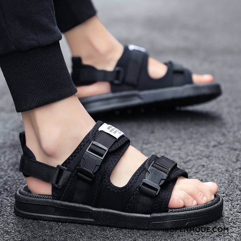 Sandalen Heren Zomer Antislip Trend Tiener Sandaal Mannen Zandkleur Zwart Groen