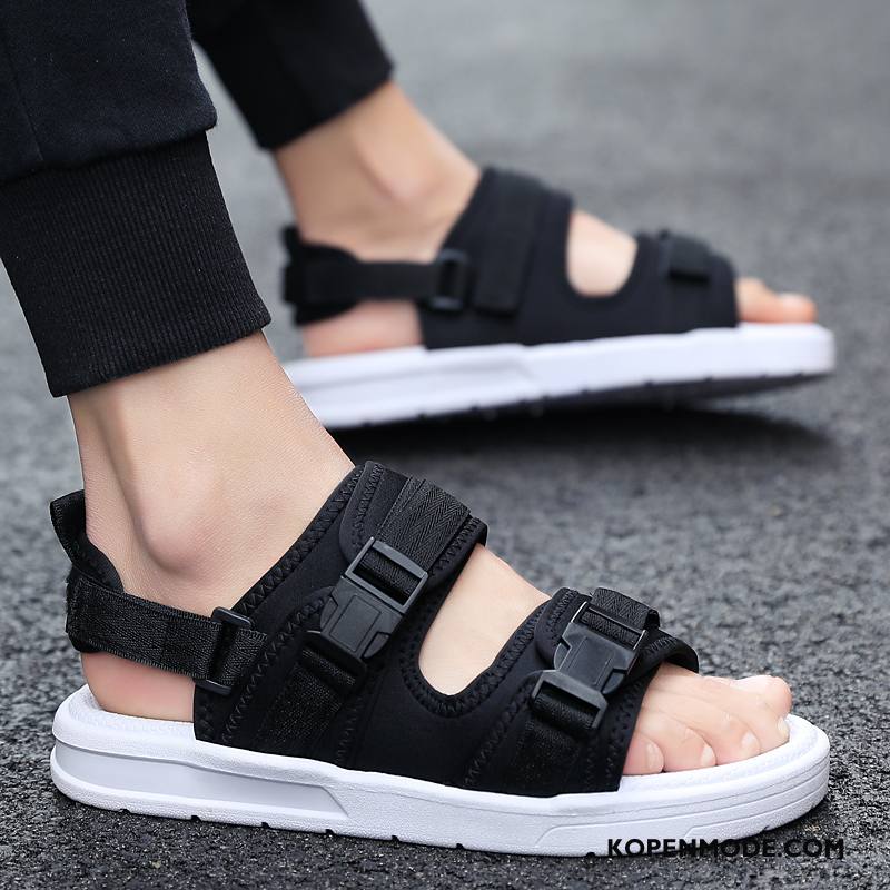 Sandalen Heren Zomer Antislip Trend Tiener Sandaal Mannen Zandkleur Zwart Groen