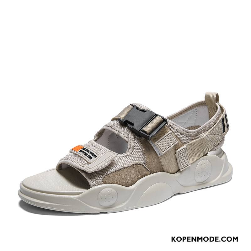 Sandalen Heren Zomer Casual Trend Lichte Schoenen Mannen Zandkleur Grijs