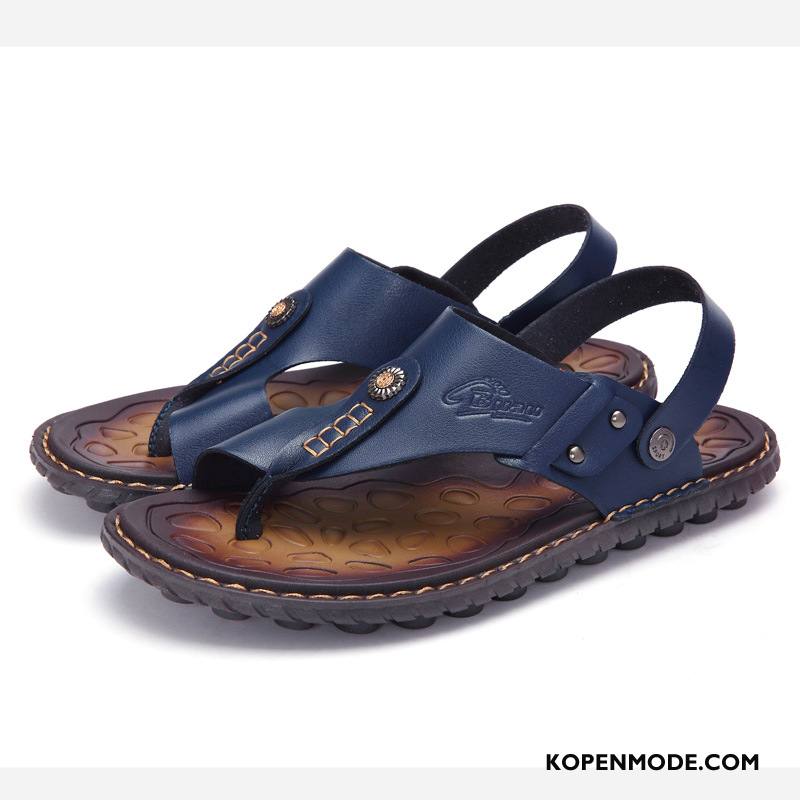 Sandalen Heren Zomer Sandaal Mannen Trend Pantoffels Schoenen Blauw Zandkleur