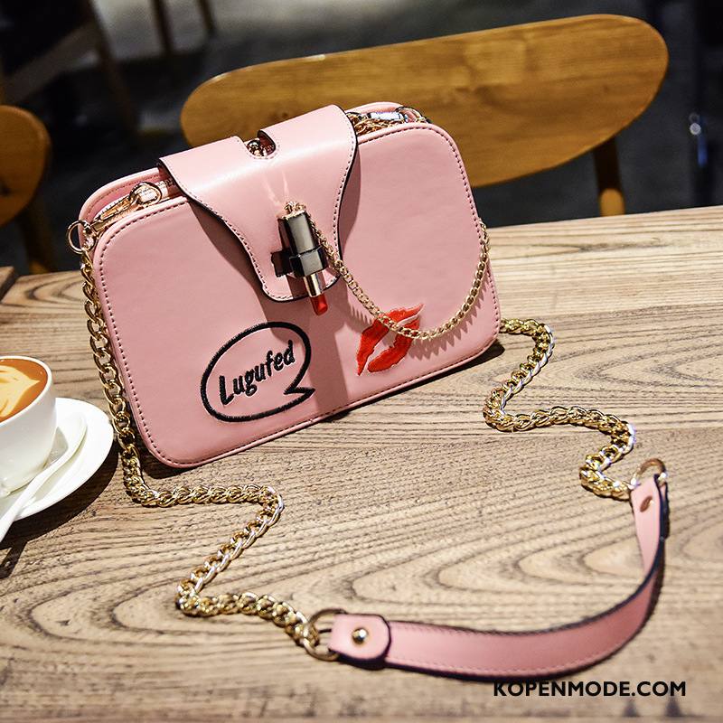 Schoudertas Dames Ketting Vrouwen Messenger Tas 2018 Konijnenoren Casual Roze Rood