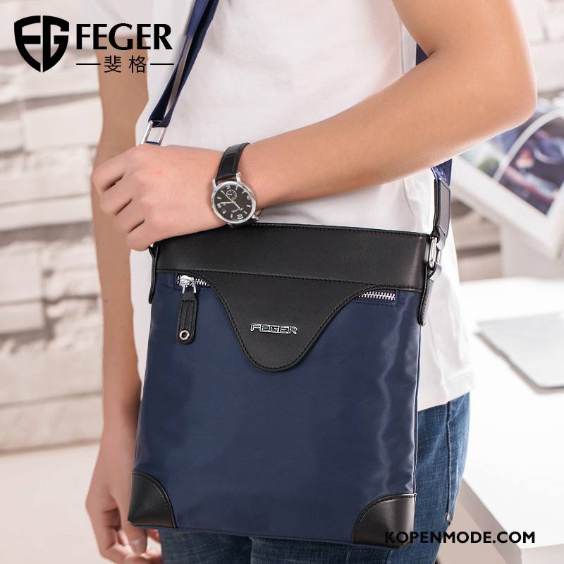 Schoudertas Heren Mannen Trend Messenger Tas Doek Rugzak Casual Blauw