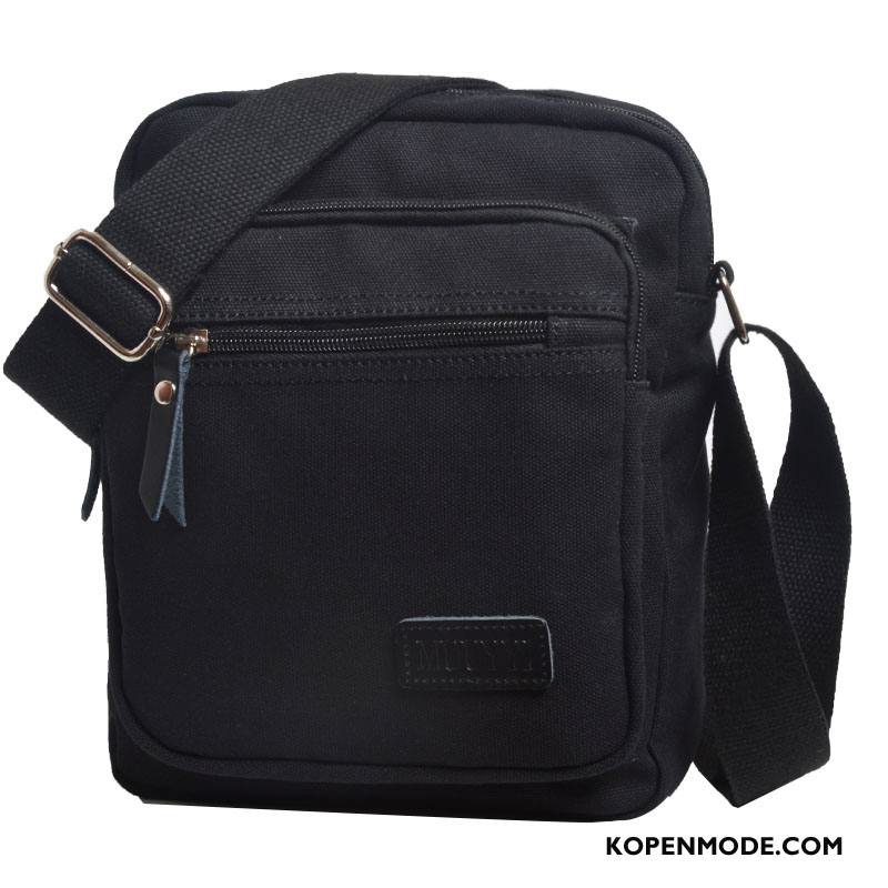 Schoudertas Heren Messenger Tas Casual Nieuw Mini Trend Canvas Bruine