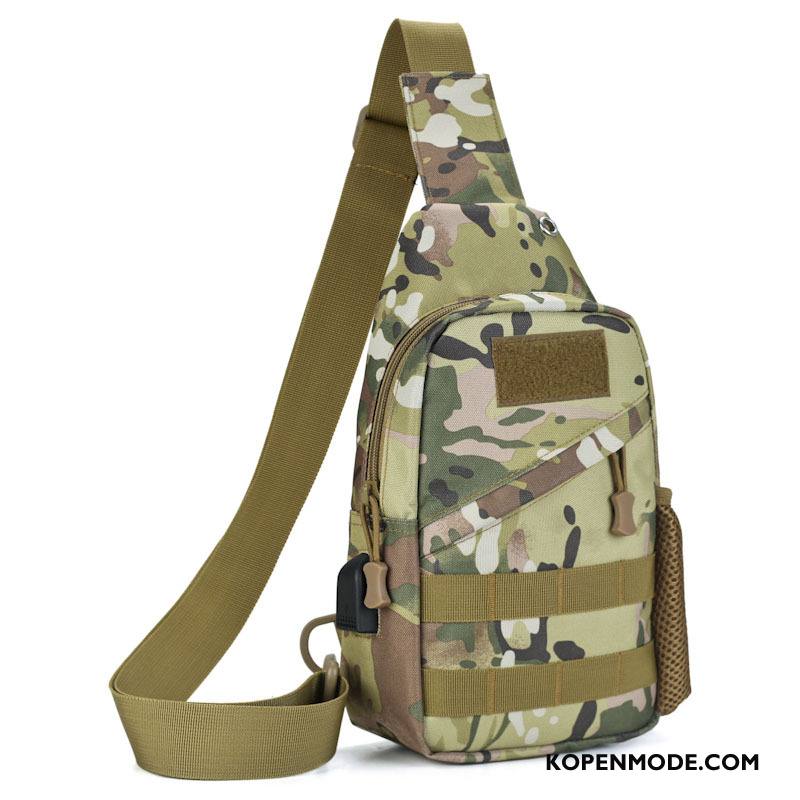 Schoudertas Heren Tactiek Mannen Messenger Tas Sporttas Borst Tas Outdoor Camouflage Zwart