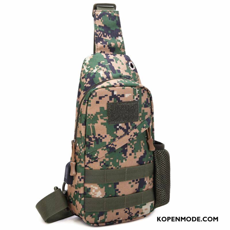 Schoudertas Heren Tactiek Mannen Messenger Tas Sporttas Borst Tas Outdoor Camouflage Zwart