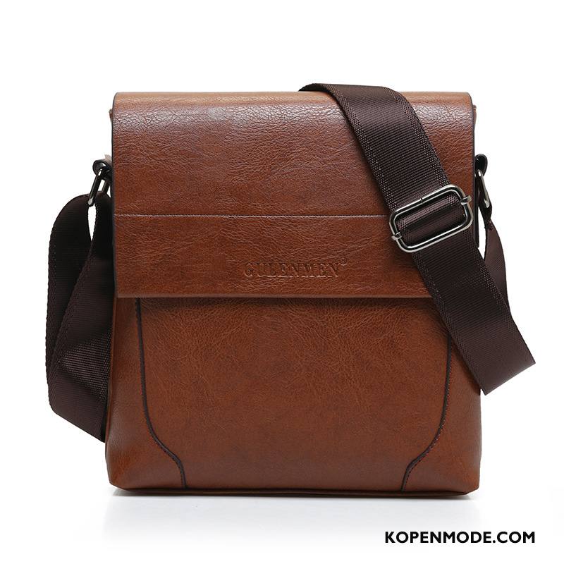 Schoudertas Heren Vintage Messenger Tas Aktetas Mannen Business Zwart