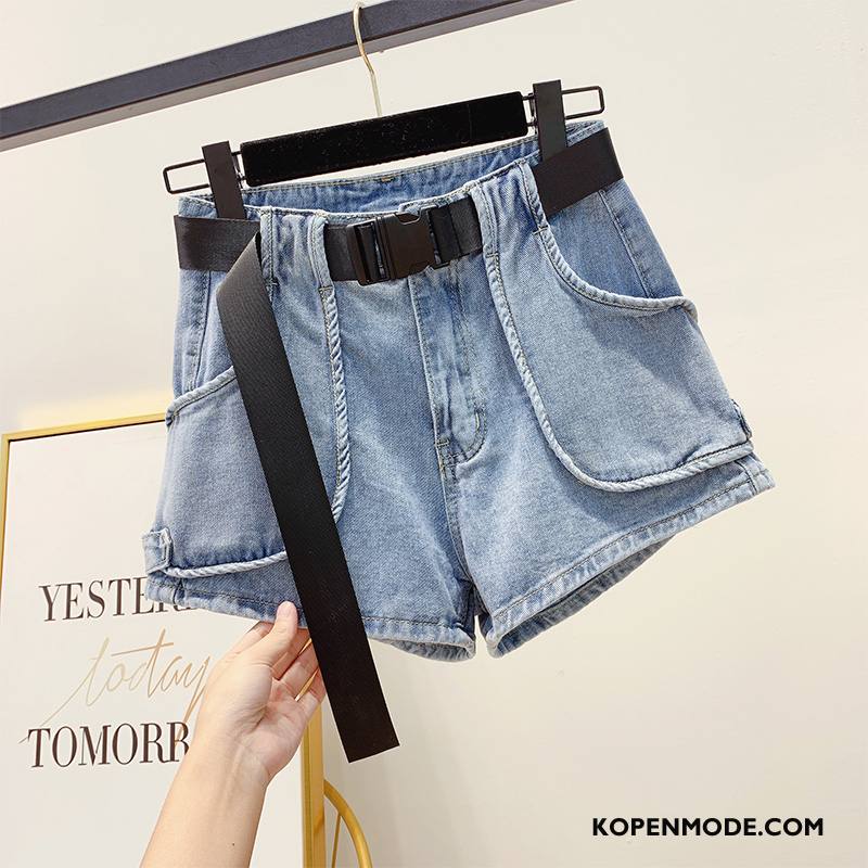 Shorts Dames Korte Broek Denim Zak Losse Student Hete Broek Blauw Rood