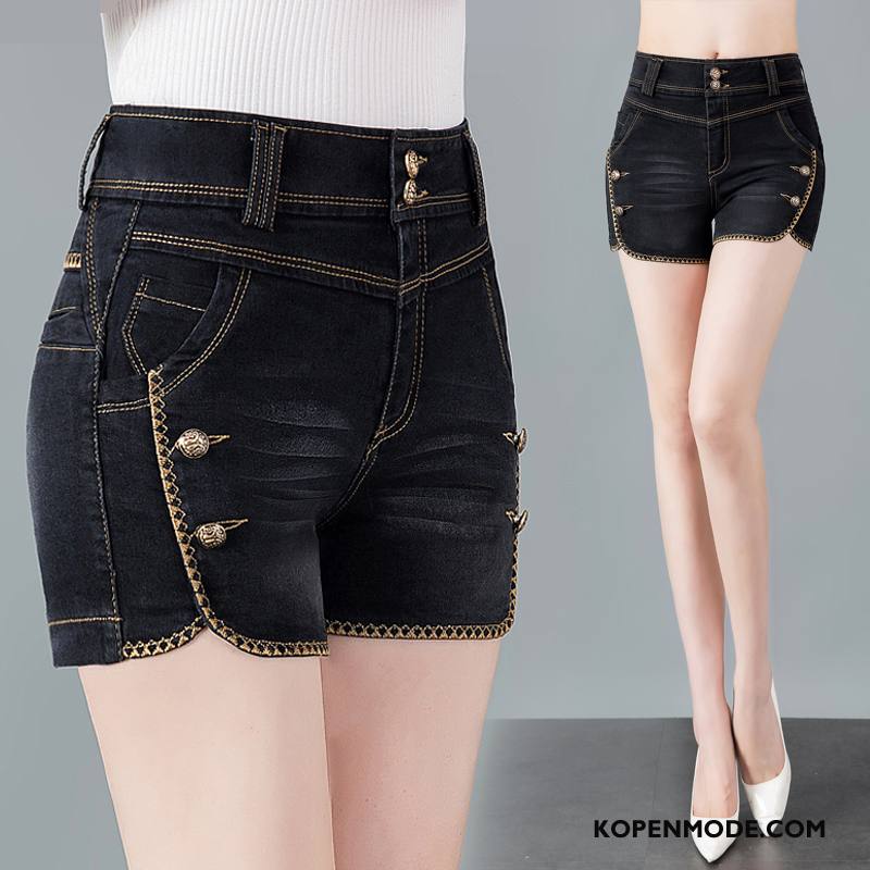 Shorts Dames Voorjaar Korte Broek Losse Nieuw Gaten Hoge Taille Wit