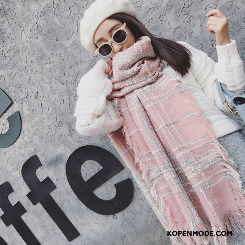 Sjaals Dames Slabbetje Groot Vrouwen Herfst Student Super Roze