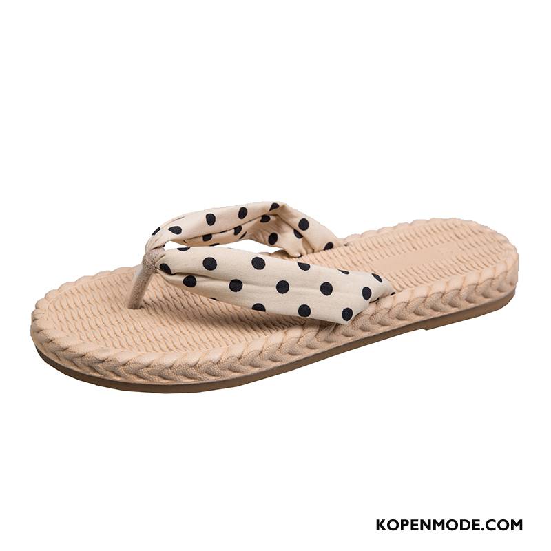 Slippers Dames Bovenkleding Reis Strand Schoenen Vrouwen Plat Zandkleur Rood Zwart