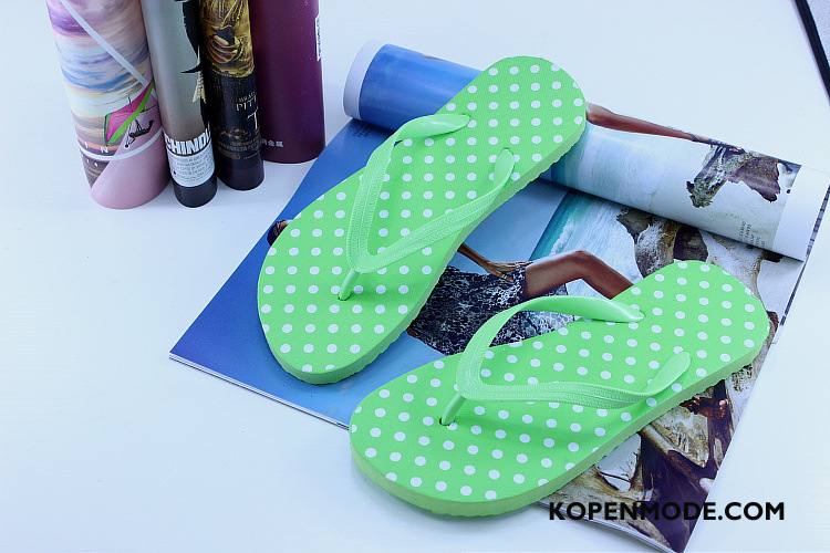 Slippers Dames Mode Schoenen Bovenkleding Vrouwen Antislip Pantoffels Zandkleur Groen