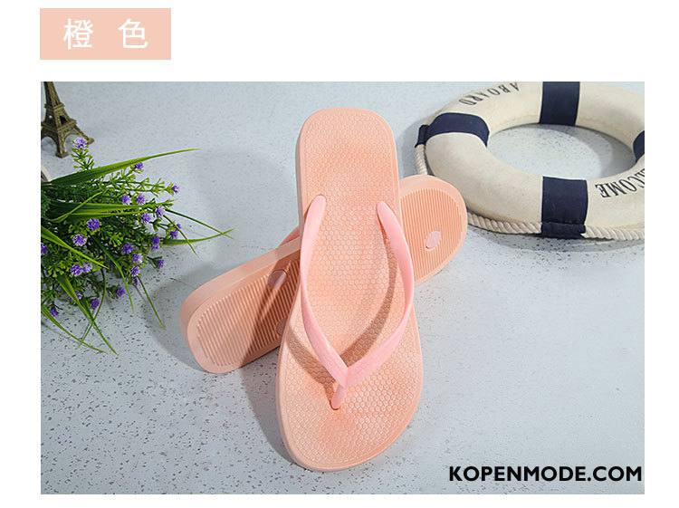 Slippers Dames Zachte Zolen Pantoffels Antislip Vrouwen Badkamer Zomer Effen Kleur Zwart