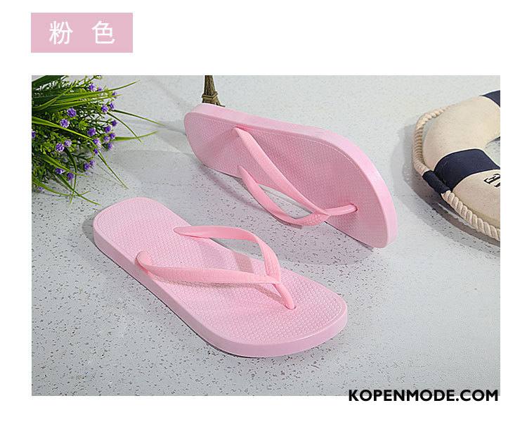 Slippers Dames Zachte Zolen Pantoffels Antislip Vrouwen Badkamer Zomer Effen Kleur Zwart