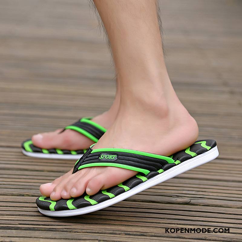 Slippers Heren Antislip Schoenen Zomer Trend Lovers Pantoffels Zandkleur Groen