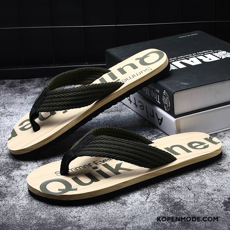 Slippers Heren Antislip Trend Bovenkleding Pantoffels Mannen Schoenen Zandkleur Zwart