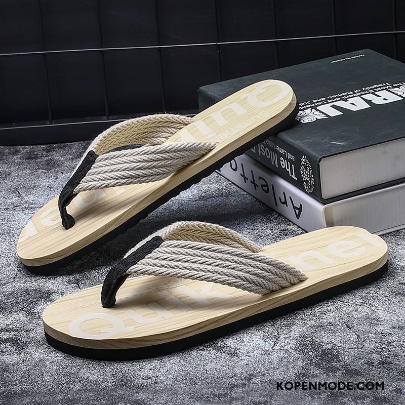 Slippers Heren Antislip Trend Bovenkleding Pantoffels Mannen Schoenen Zandkleur Zwart