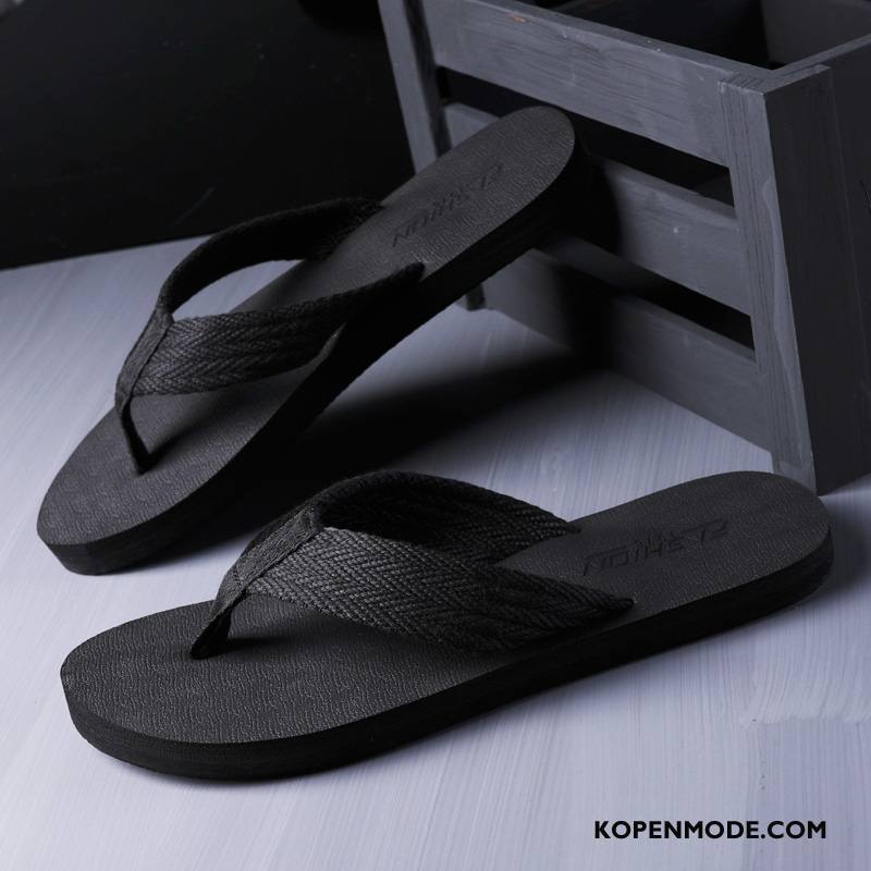 Slippers Heren Antislip Trend Bovenkleding Pantoffels Mannen Schoenen Zandkleur Zwart