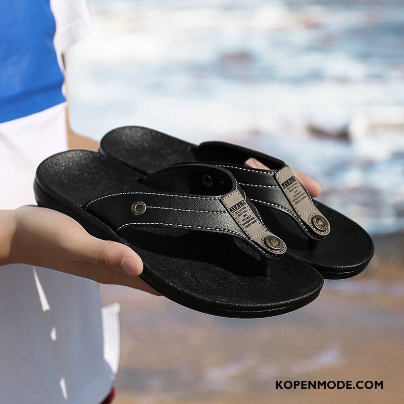 Slippers Heren Bovenkleding Pantoffels Zomer Antislip Trend Schoenen Zandkleur Zwart