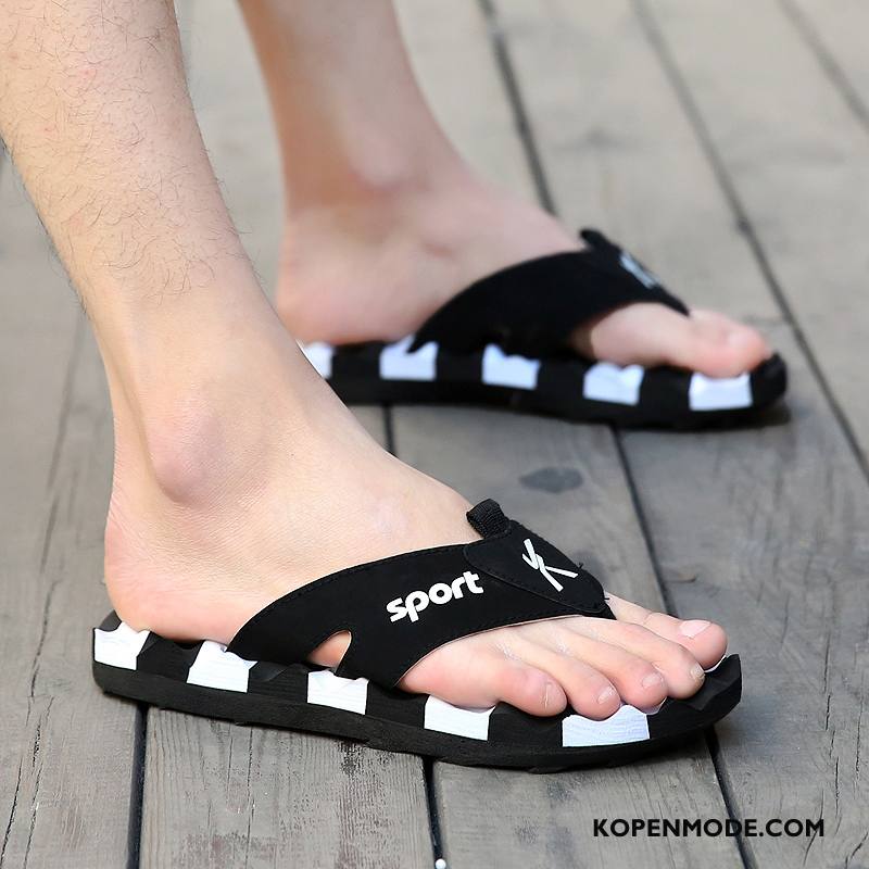 Slippers Heren Bovenkleding Persoonlijk Antislip Trend Pantoffels Outdoor Zwart