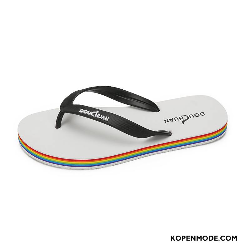 Slippers Heren Casual Antislip Mannen 2018 Schoenen Persoonlijk Regenboog Zandkleur Zwart