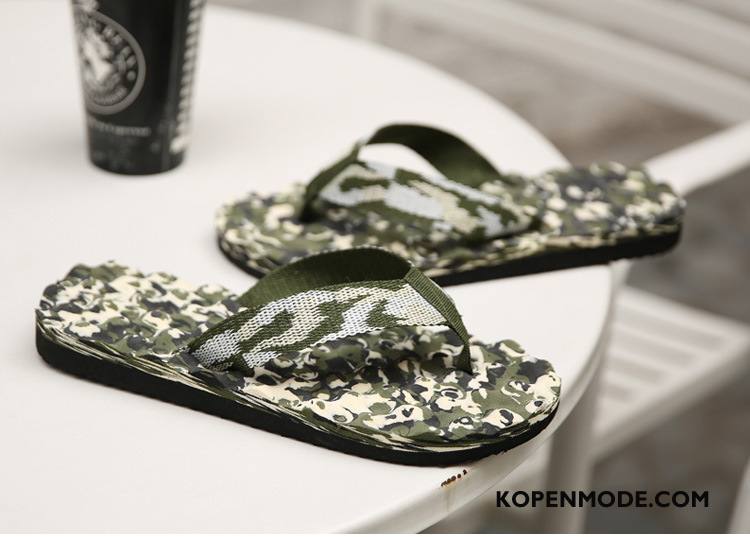 Slippers Heren Casual Pantoffels Massage Mannen Zachte Zolen Zomer Camouflage Zandkleur Groen