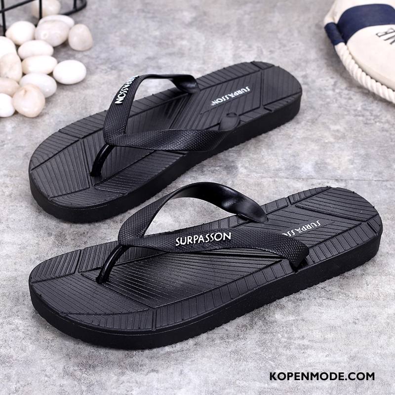 Slippers Heren Lovers Mannen Zomer Schoenen Pantoffels Plat Zandkleur Zwart