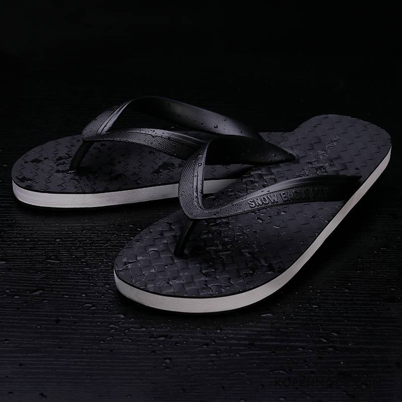 Slippers Heren Mannen Antislip Trend Bovenkleding Rubber Pantoffels Zandkleur Zwart