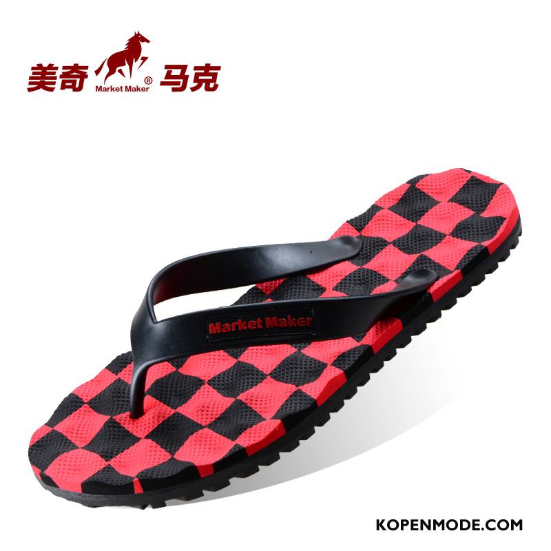 Slippers Heren Mannen Pantoffels Bovenkleding Zomer Schoenen Massage Zandkleur Rood