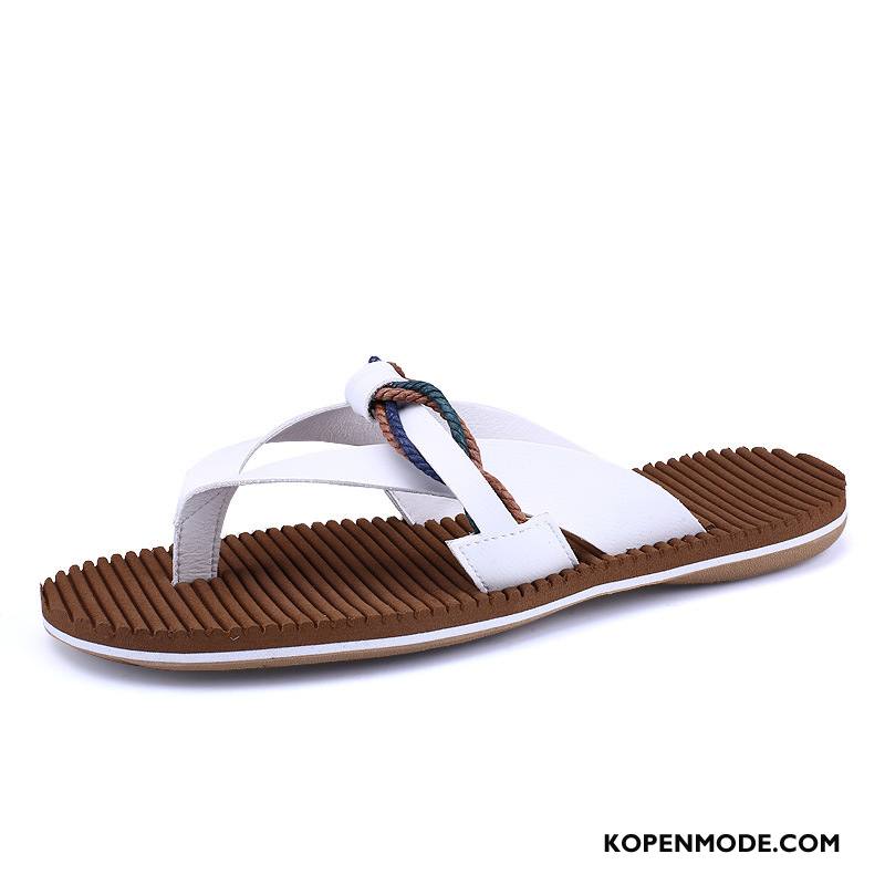 Slippers Heren Mannen Sandaal Leer Zomer 2018 Bruine