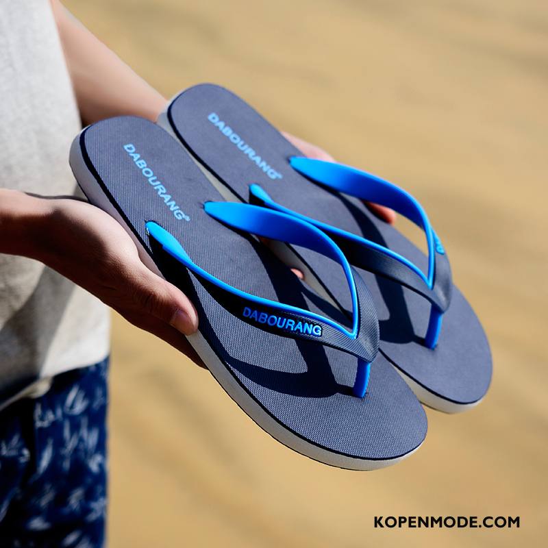Slippers Heren Outdoor Bovenkleding Trend Antislip Mannen Zomer Blauw Zandkleur